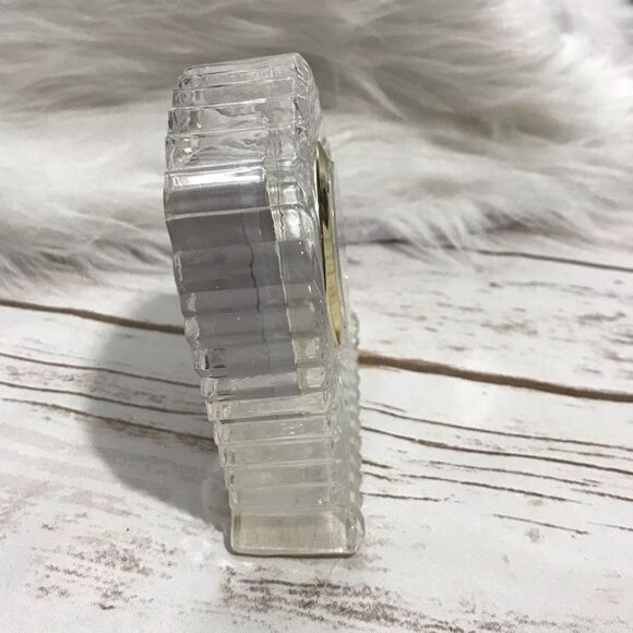 Crystal Glass Desk Clock Mantle Quartz Movement - Picture 5 of 8